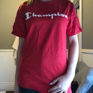 Red champion shirt